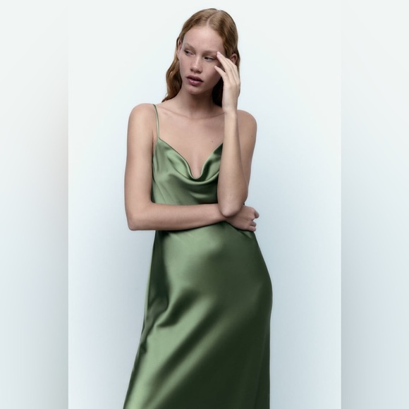 ZARA SPARKLY STRAP SLIP DRESS S - Picture 3 of 17